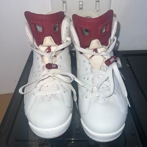 Nike White and Maroon Sneakers